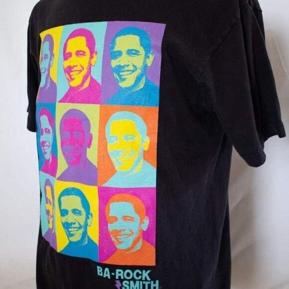 RARE VINTAGE ROCK SMITH TOKYO BA-ROCK Smith OBAMA T Shirt size Large - Picture 2 of 4